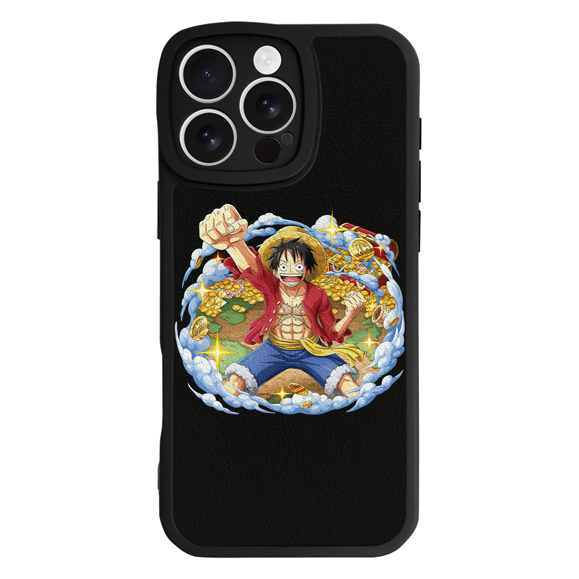（画像用） ワンピース モンキー・D・ルフィ ONE PIECE Monkey D. Luffy 【iPhone 16シリーズ対応】シリコンスマホケース（レザー調） 材質：シリコン